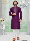 Purple Colour Outluk vol 28 Stylish Fancy Designer Party And Function Wear Art Silk Kurta Churidar Pajama Redymade Collection 28002